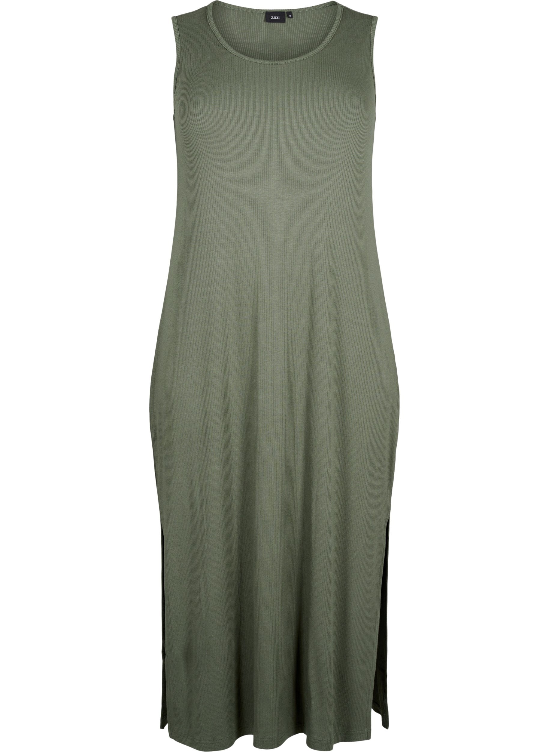Zizzi Sleeveless Carly Dress in Khaki