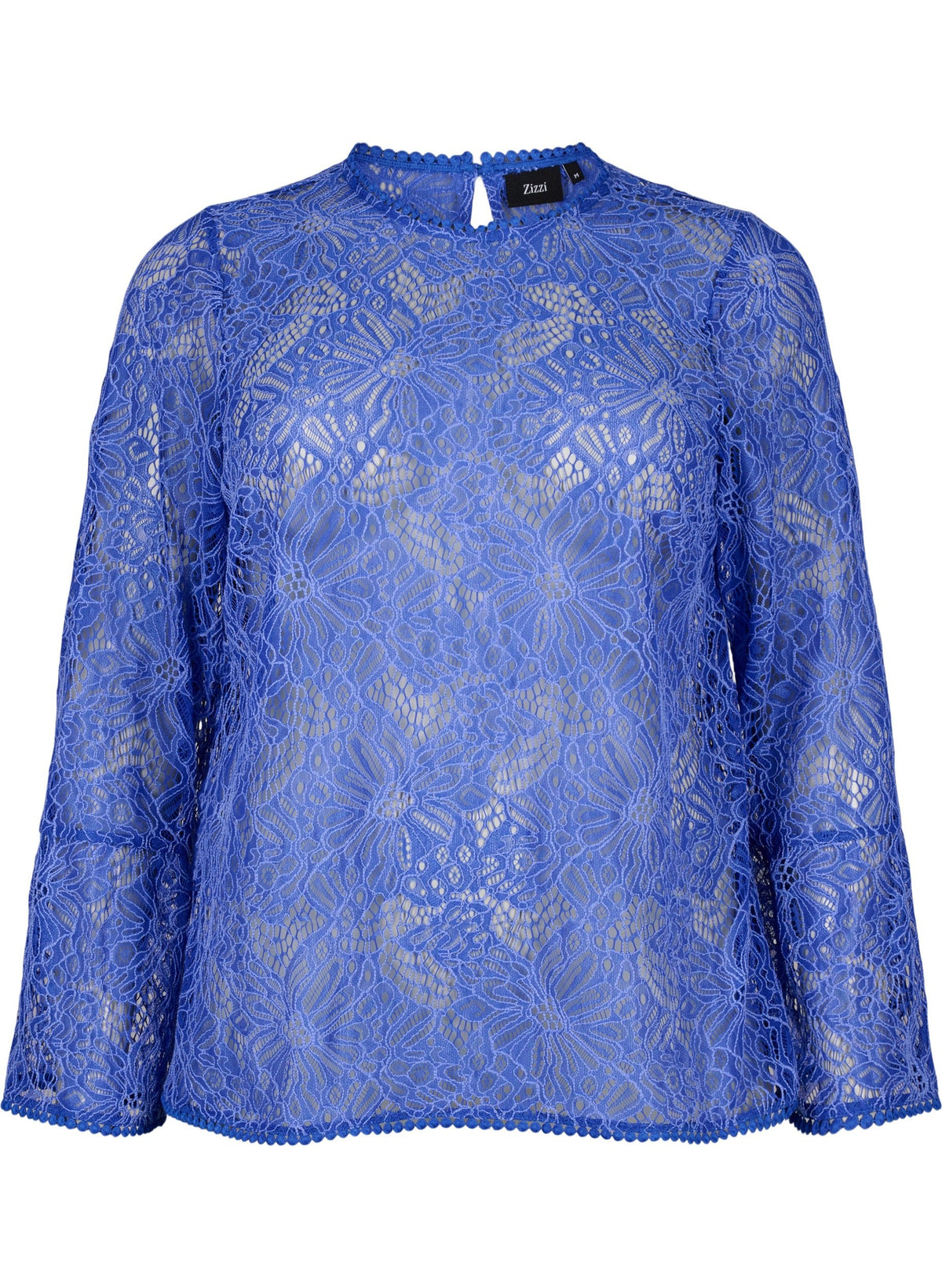 Zizzi Anne Lace Blouse in Blue