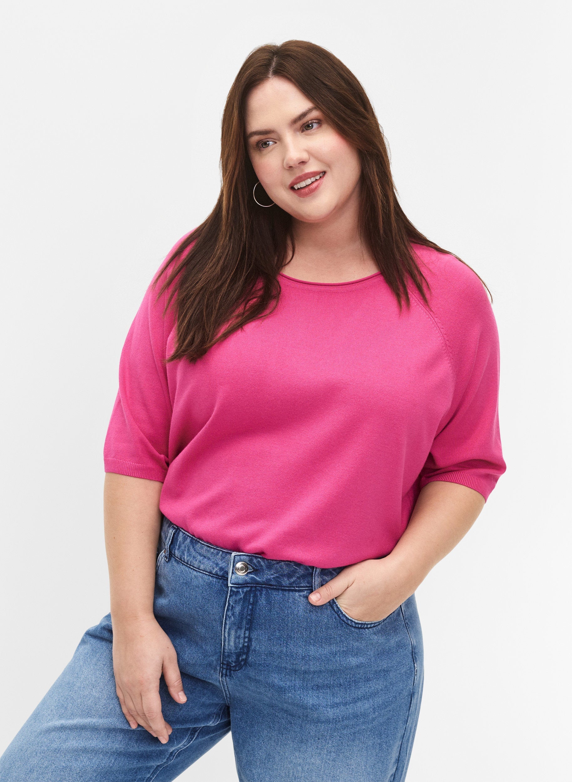 Zizzi Carrie Jumper in Pink