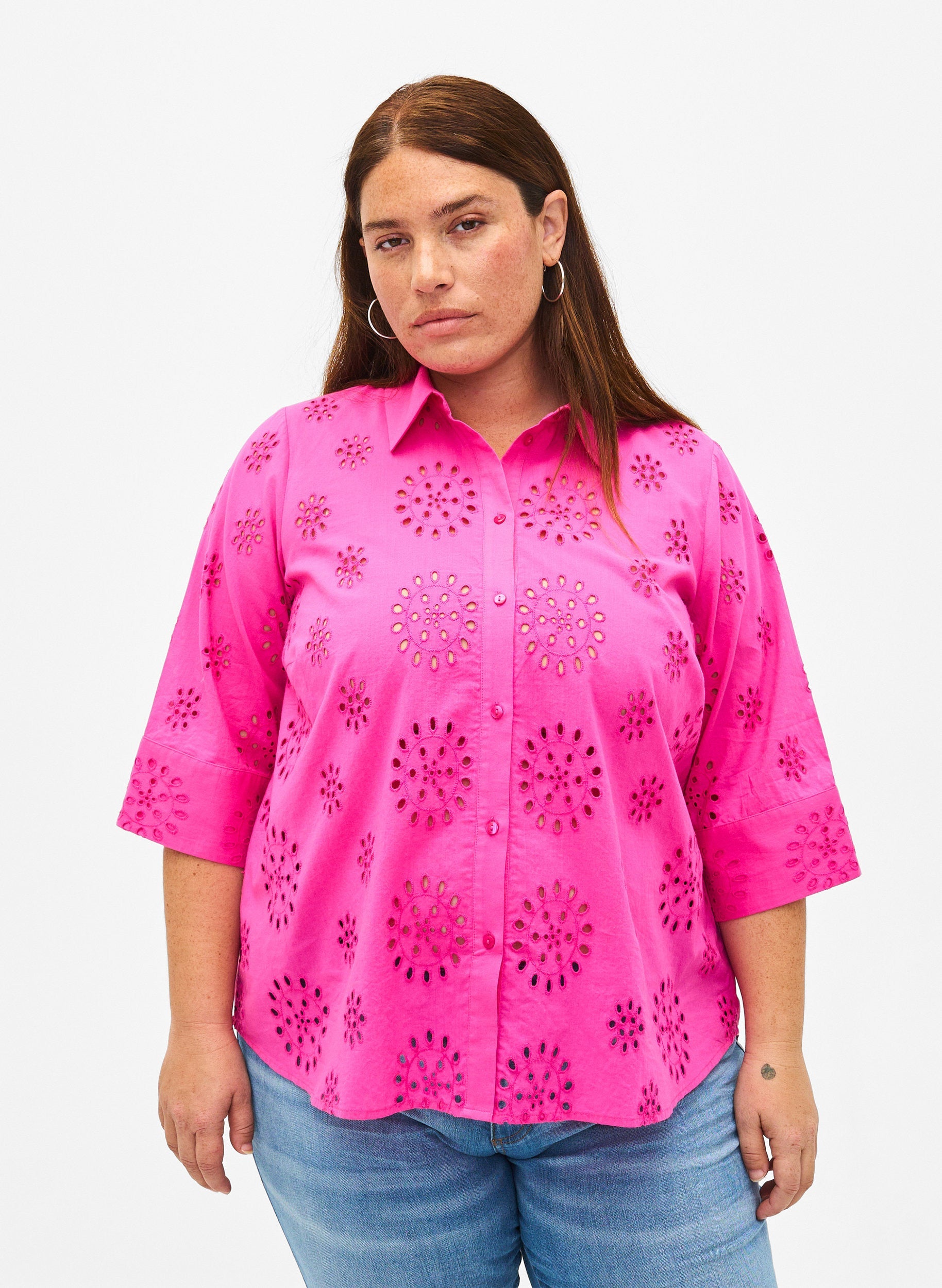 Zizzi Minna Shirt in Pink