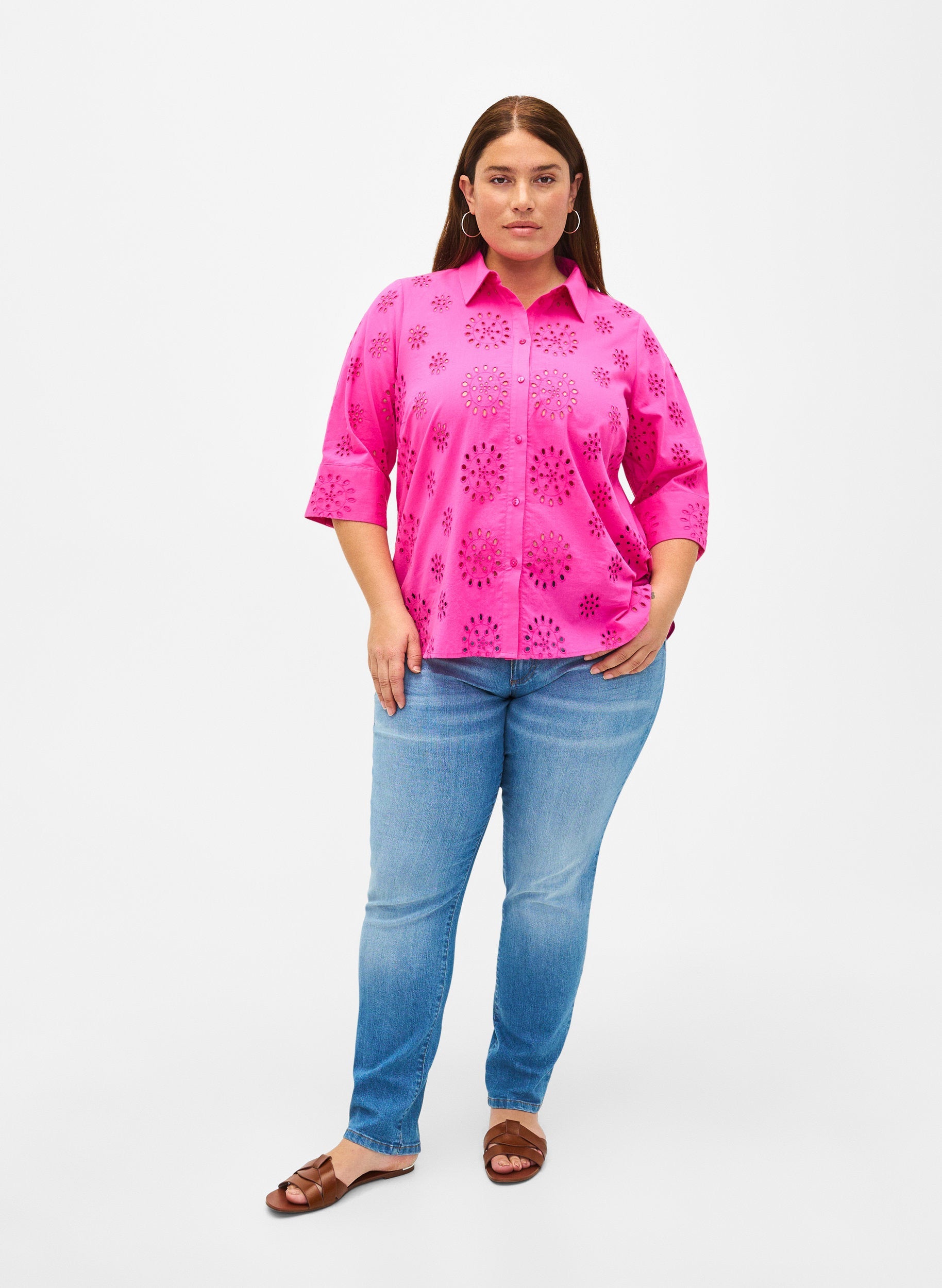 Zizzi Minna Shirt in Pink