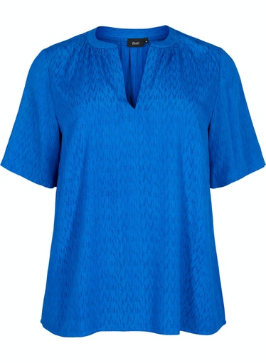 Zizzi Marley Blouse in Princess Blue - Wardrobe Plus