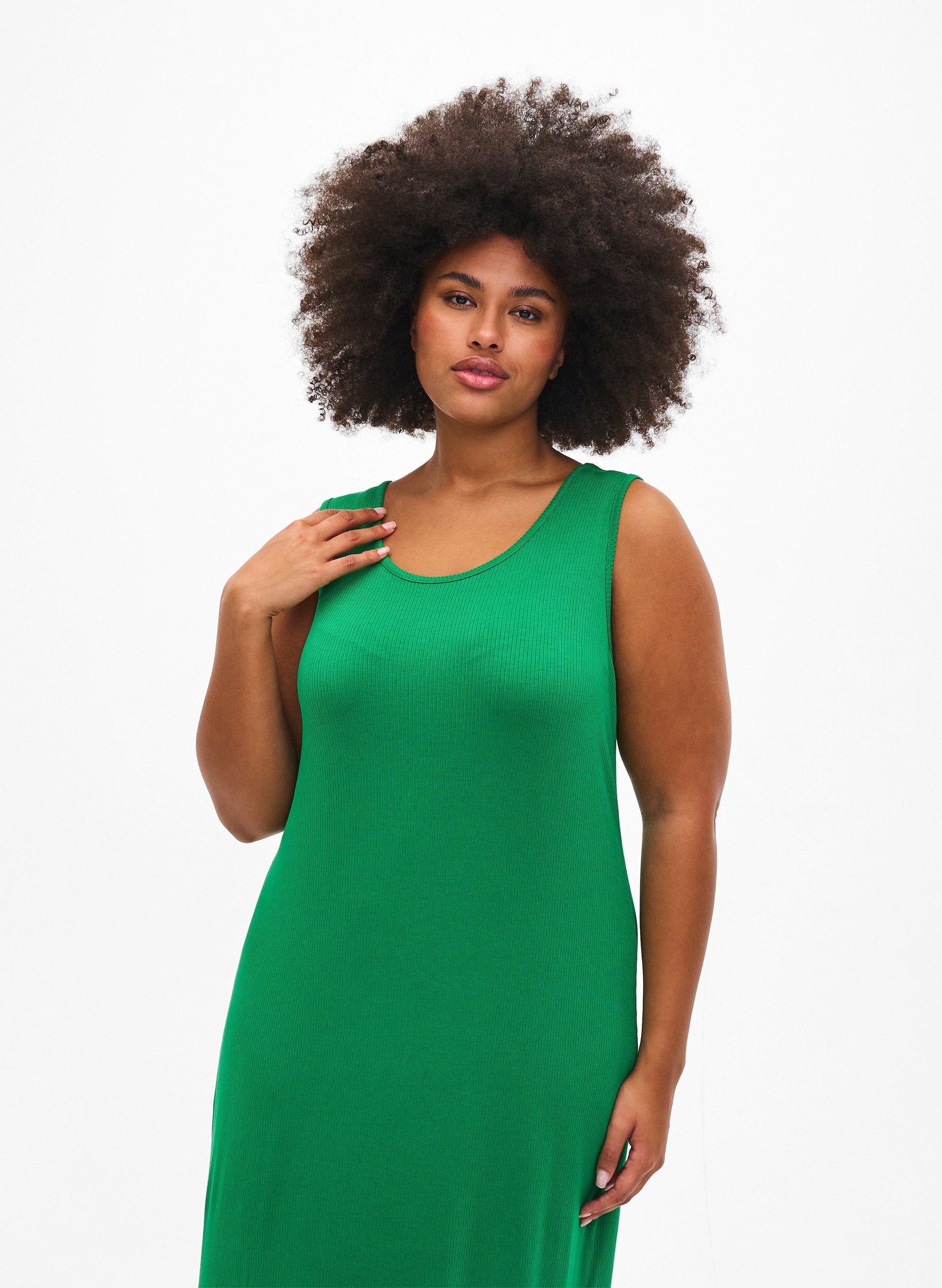 Zizzi Sleeveless Carly Dress in Green