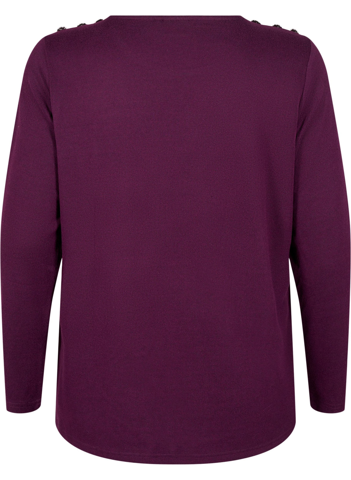 Zizzi Lucca Button Shoulder Jumper in Purple