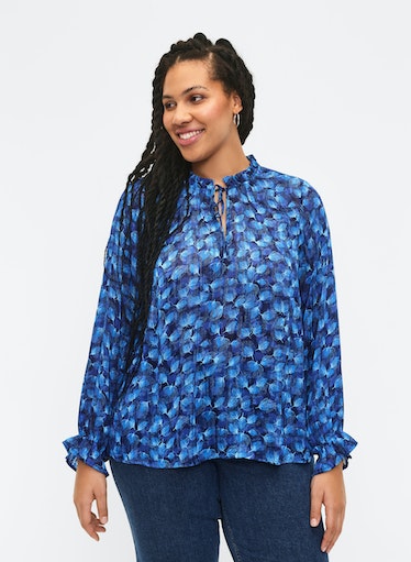 Zizzi Lucy Leaf Print Blouse