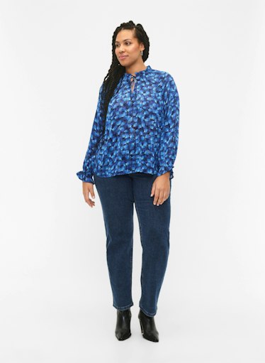 Zizzi Lucy Leaf Print Blouse