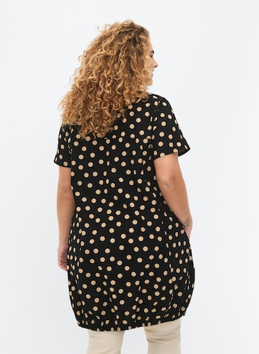 Zizzi Cotton Bubble Dress in Polka Dot