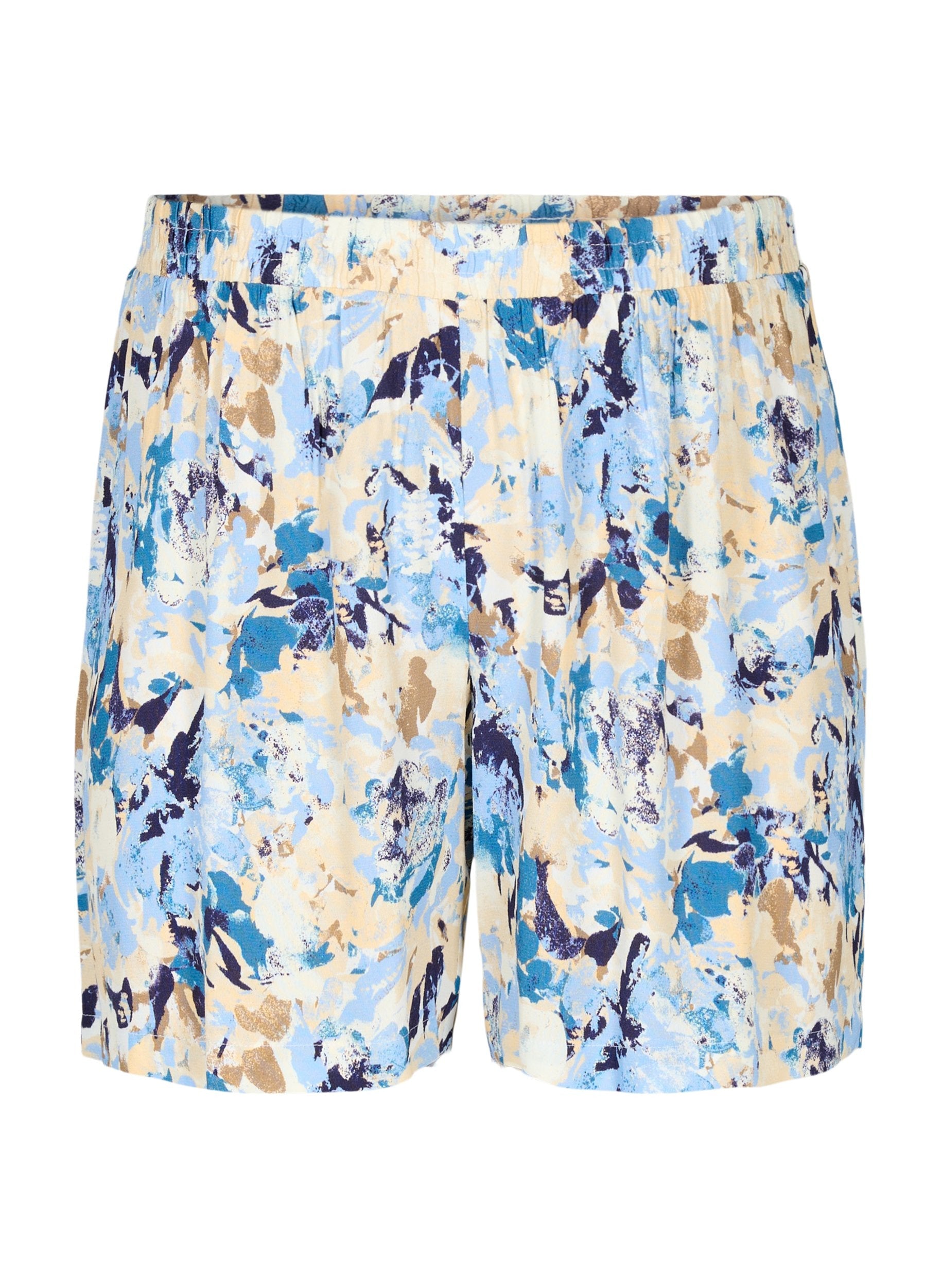 Zizzi Bella Graphic Shorts in Blue