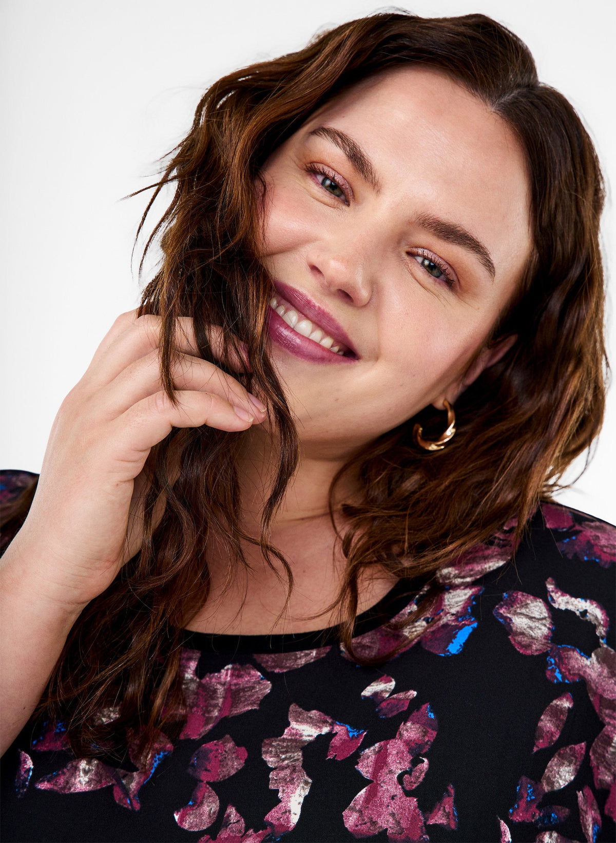Zizzi Fikka Abstract Floral Top