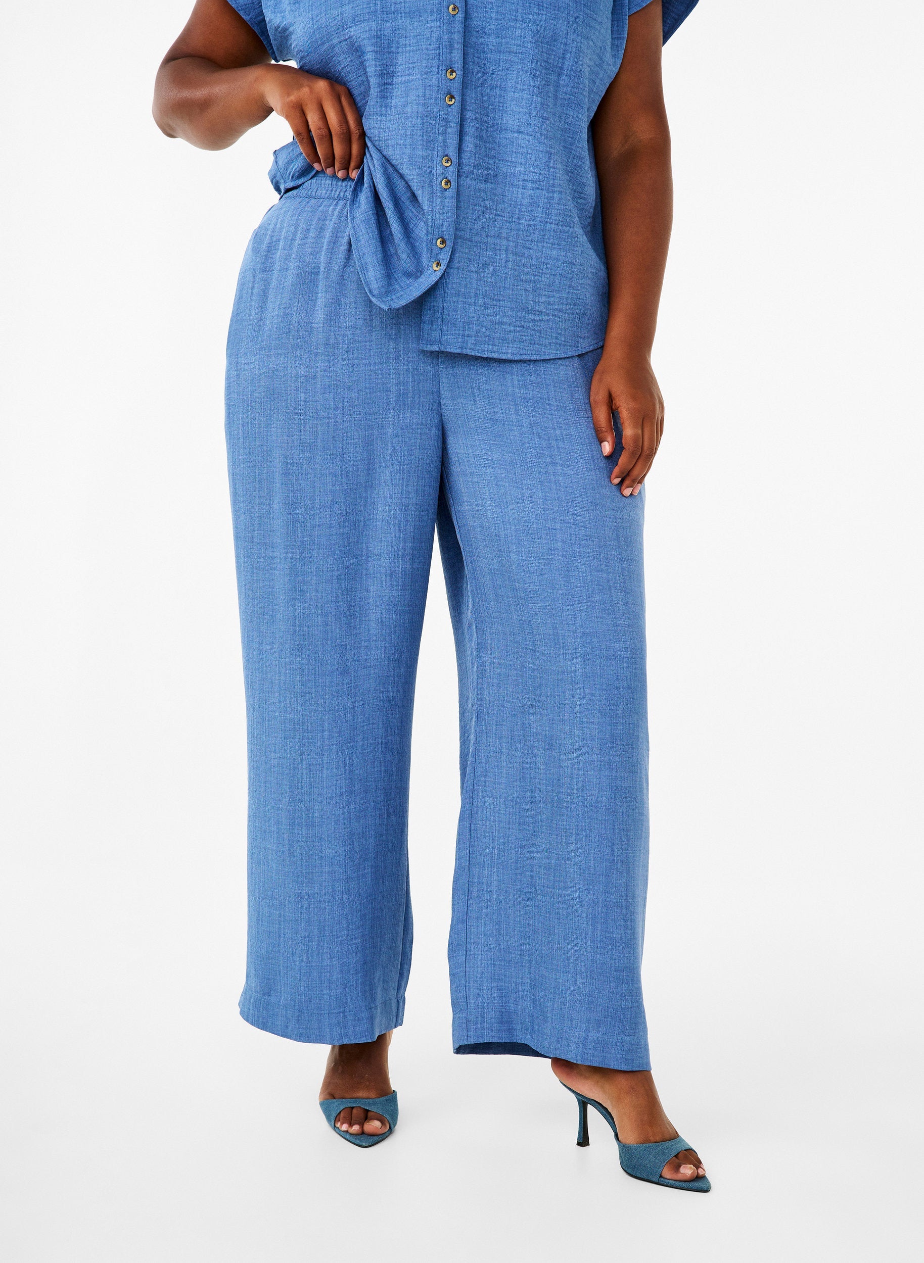 Zizzi Alabama Trousers in Denim Blue
