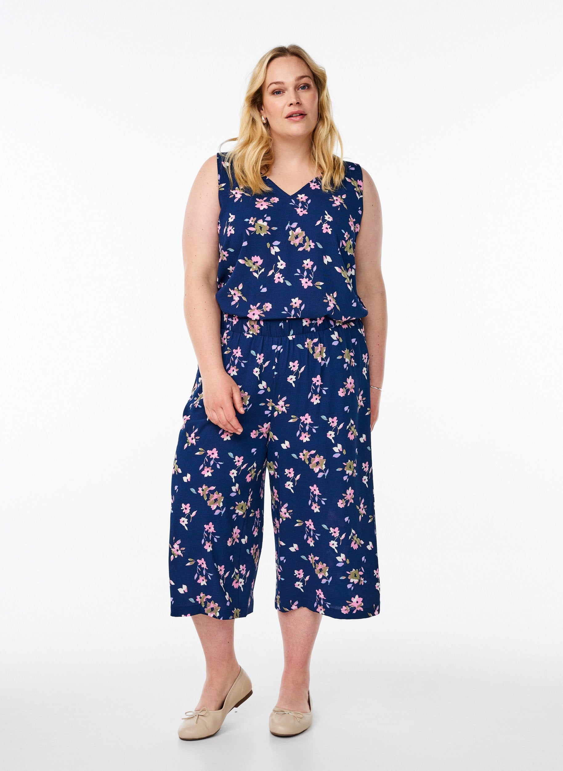 Zizzi Anni Culottes in Navy
