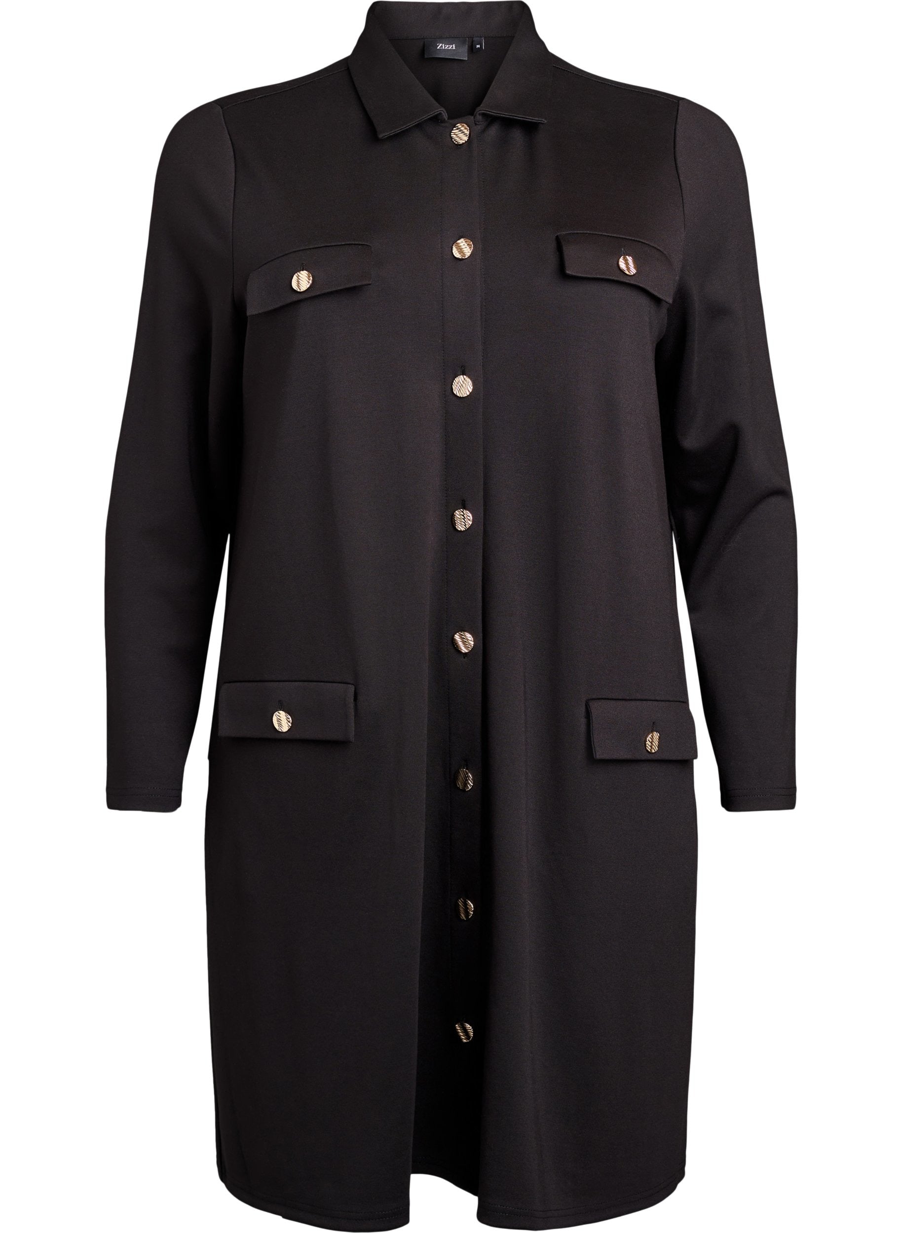 Zizzi Cerise Shirt Dress in Black