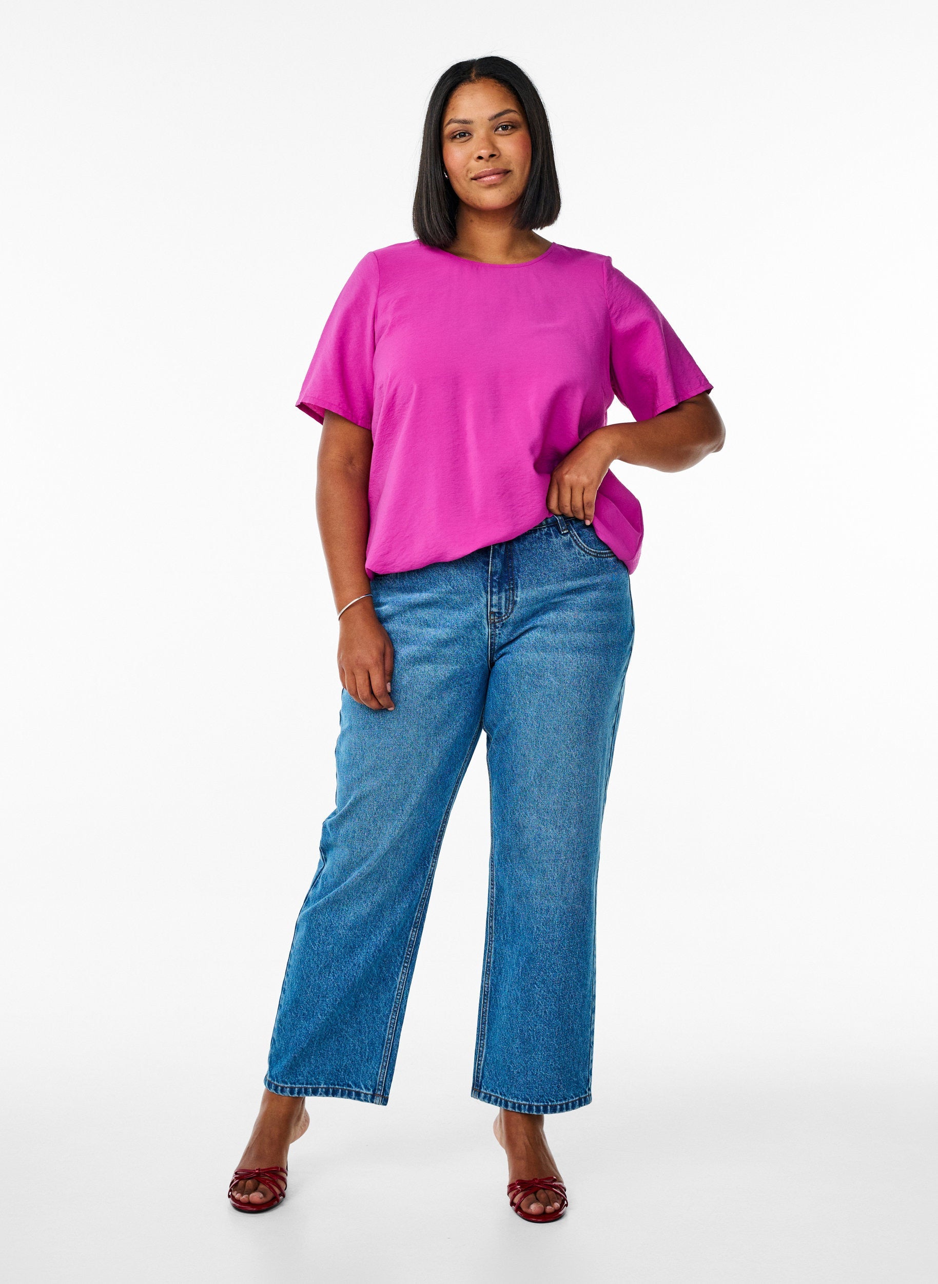 Zizzi Colly Blouse in Magenta