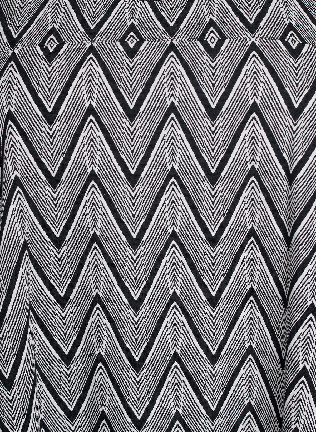 Zizzi Cotton Bubble Dress in Black Zig Zag