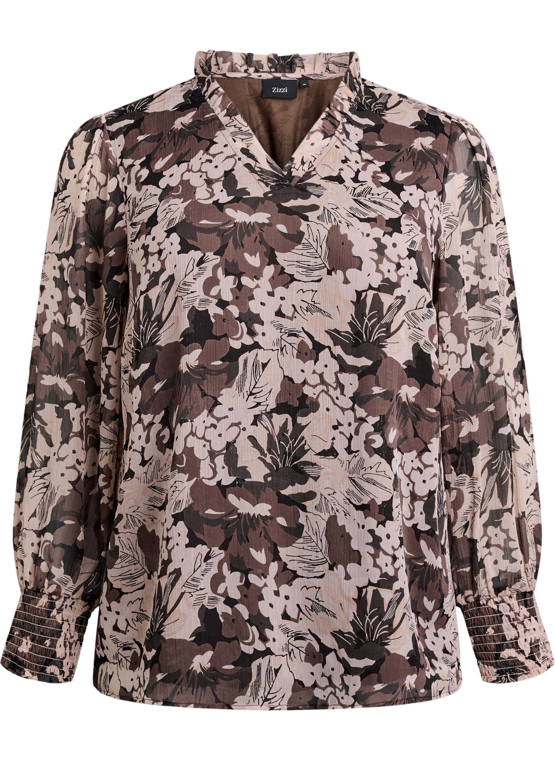 Zizzi Karina Blouse in Brown