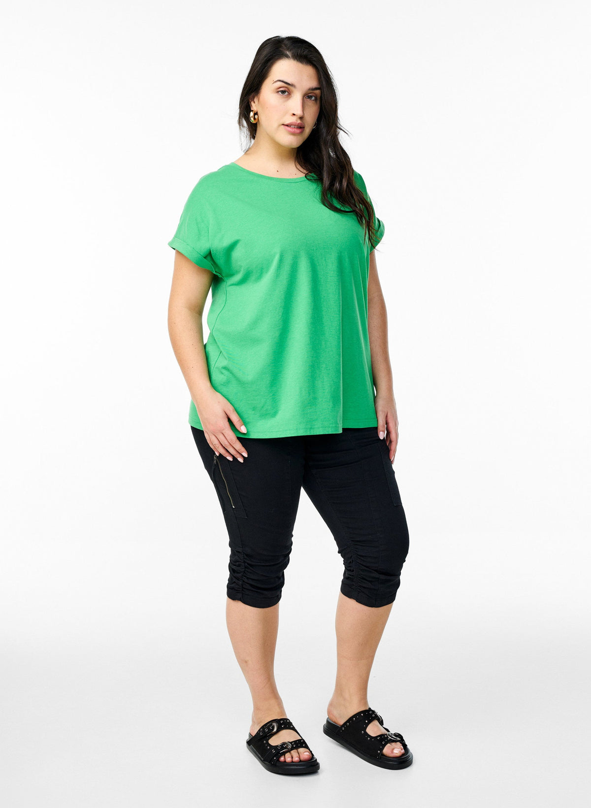 Zizzi Katja T-Shirt in Kelly Green