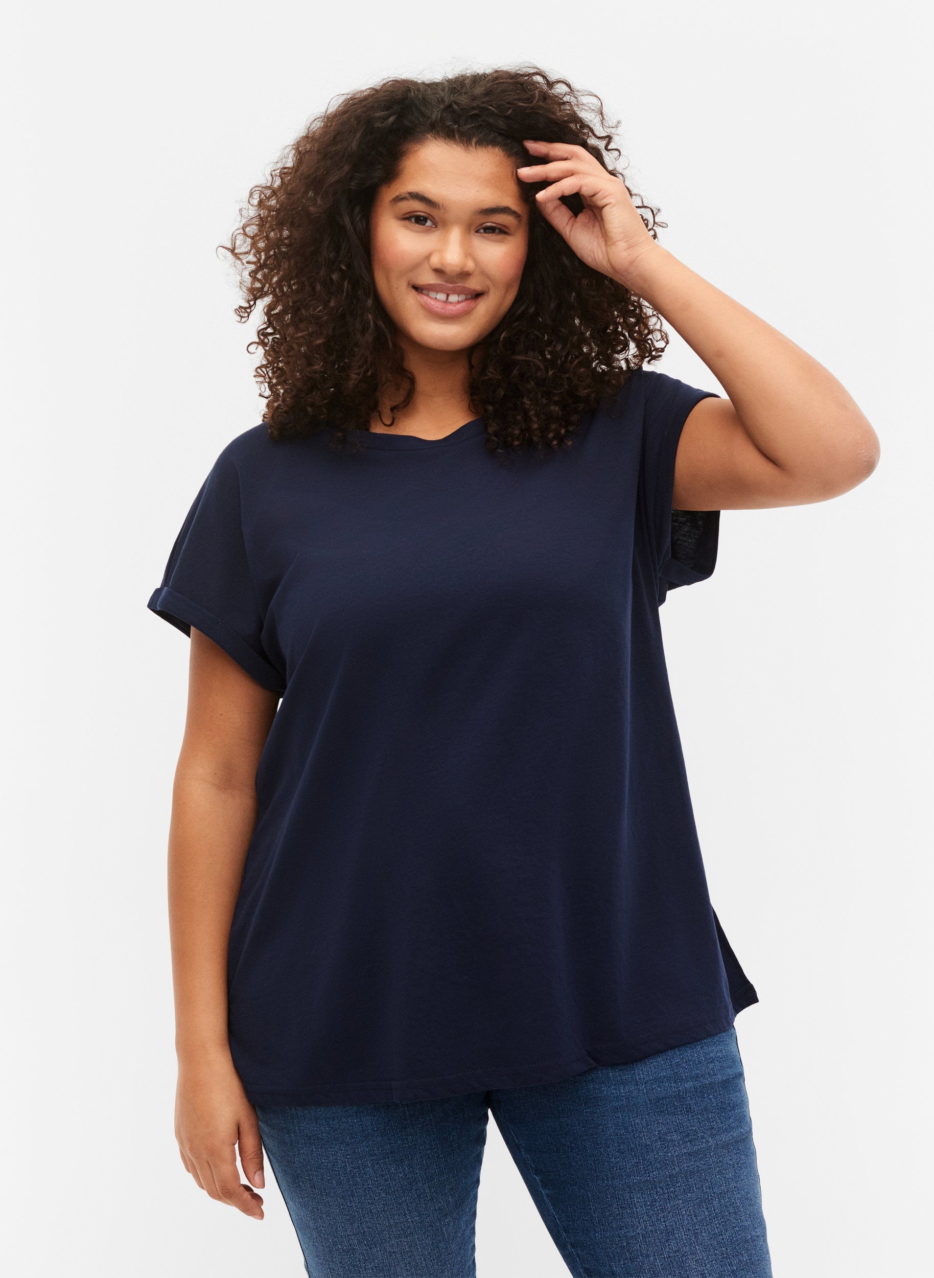 Zizzi Katja T-Shirt in Navy