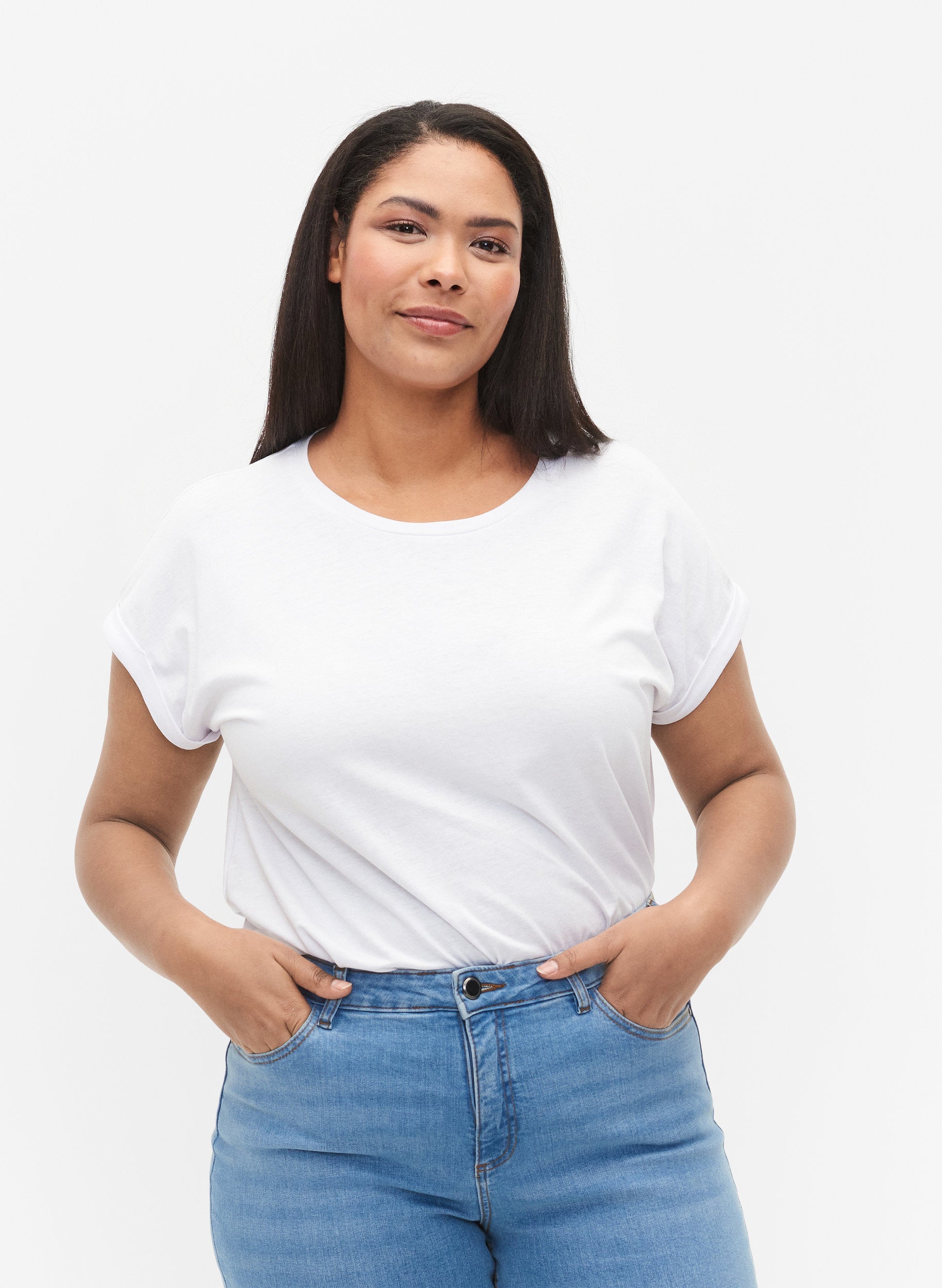 Zizzi Katja T-Shirt in White