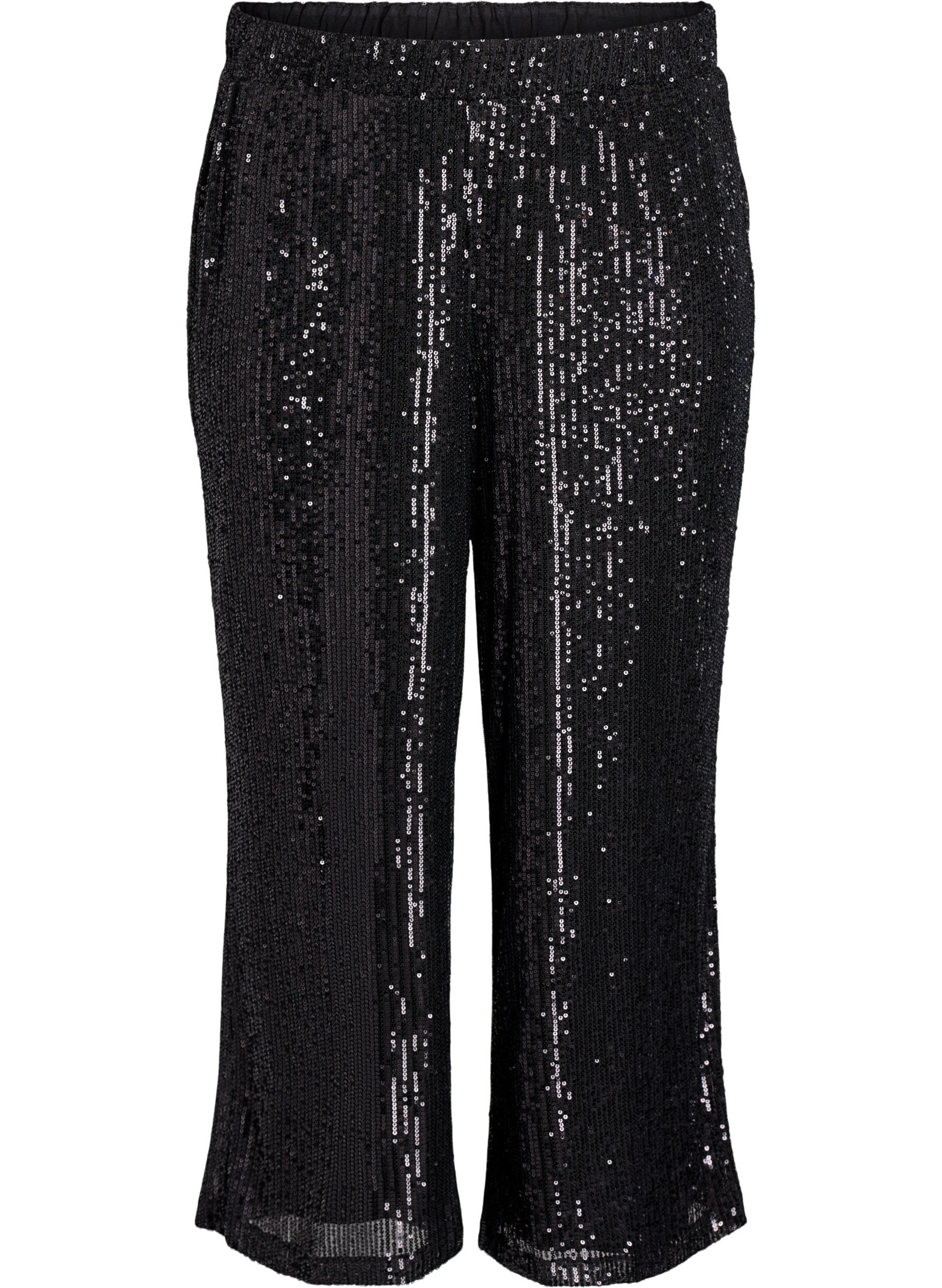 Zizzi Lina Sequin Trousers in Black