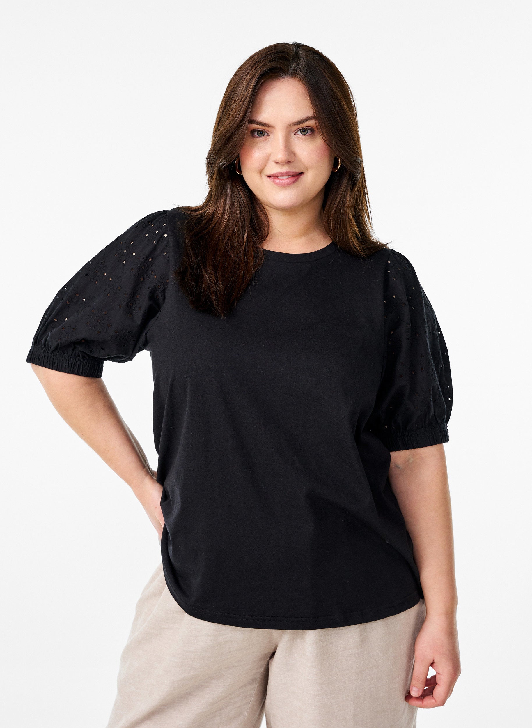 Zizzi Sofia T-Shirt in Black