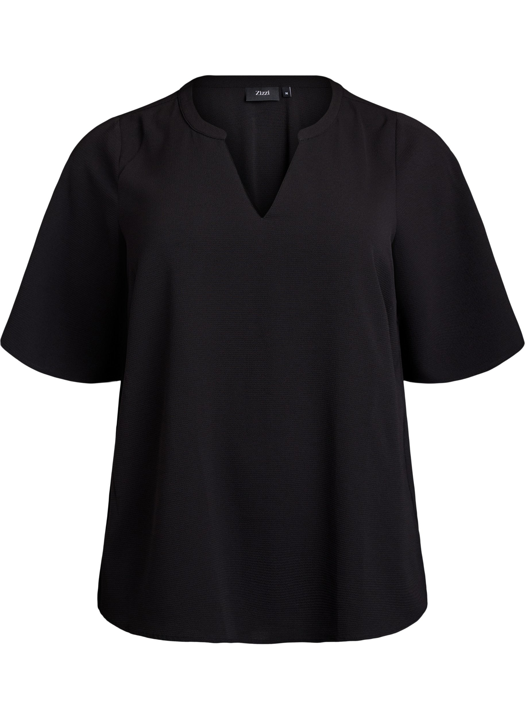 Zizzi V-Neck Anni Blouse in Black