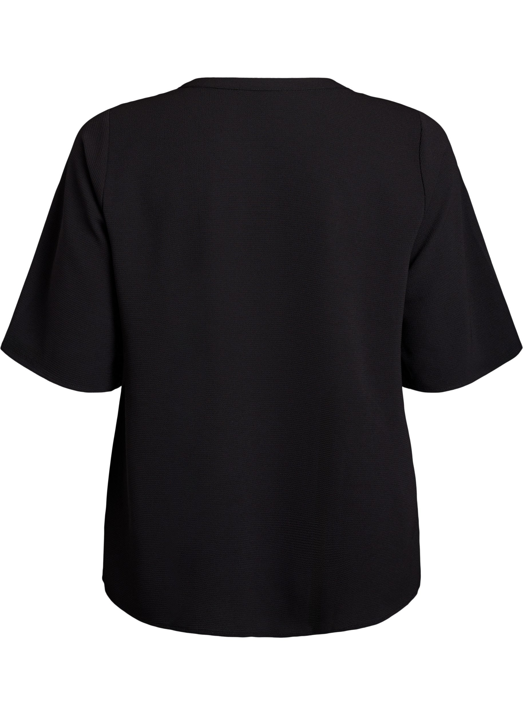 Zizzi V-Neck Anni Blouse in Black