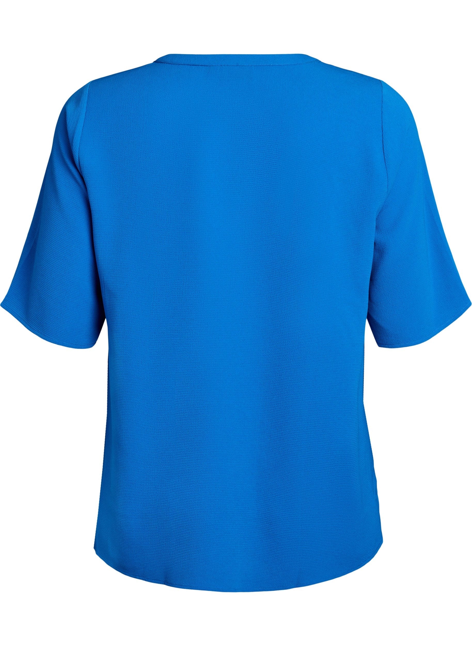 Zizzi V-Neck Anni Blouse in Blue