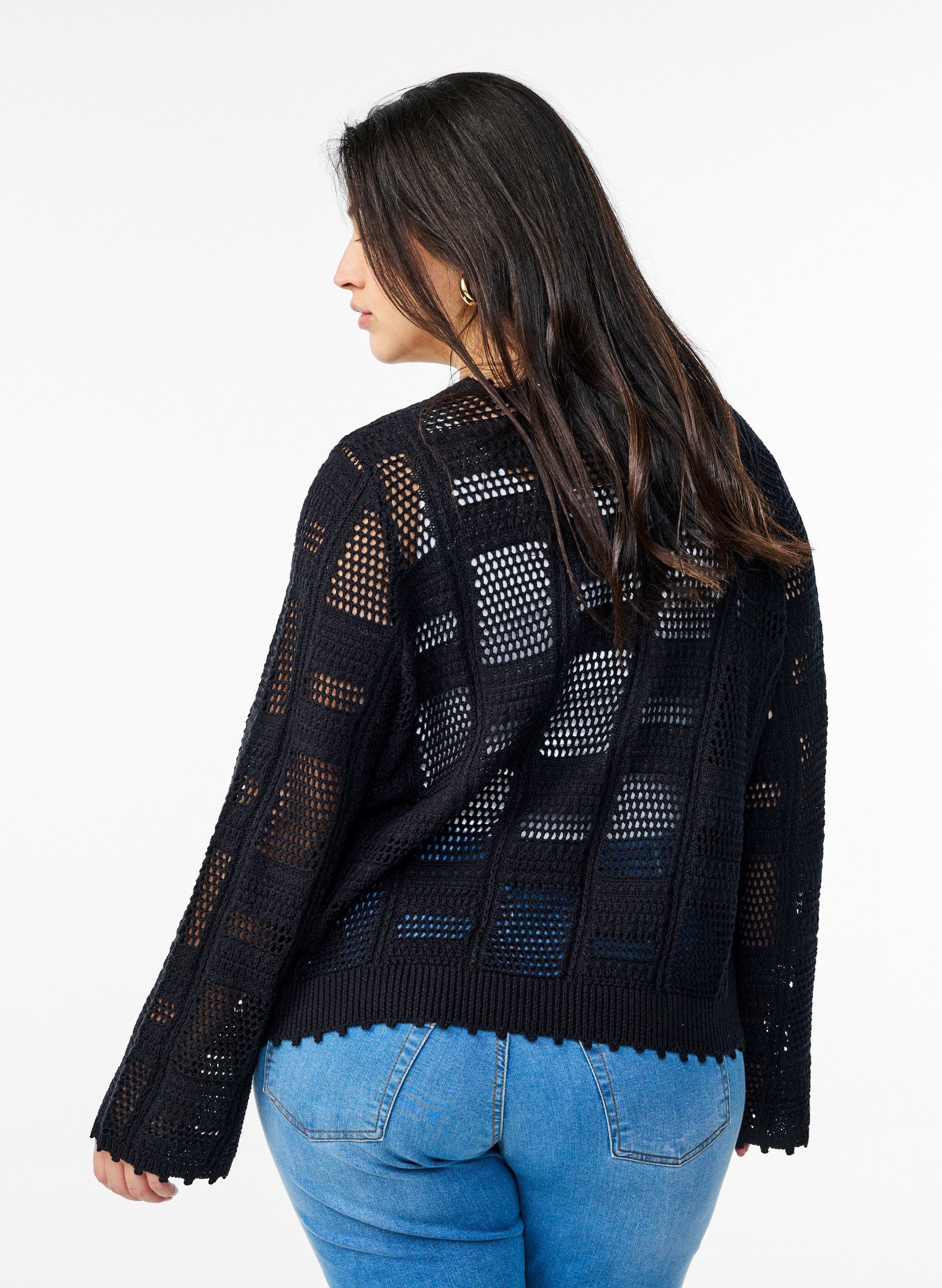Zizzi Viola Cardi in Black