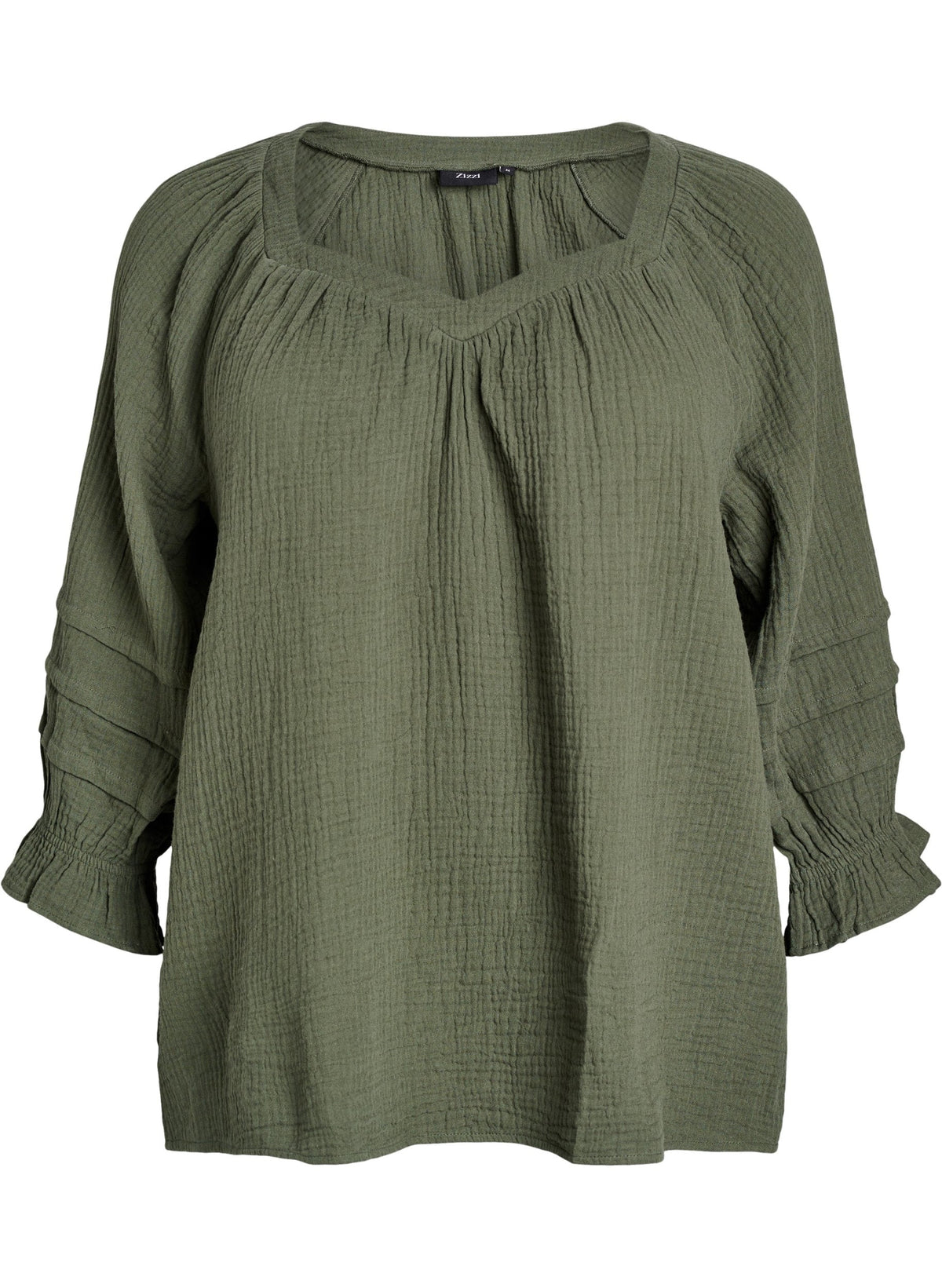 Zizzi Vivu Blouse in Khaki