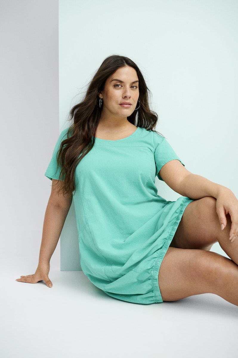 Zizzi Cotton Bubble Dress in Mint