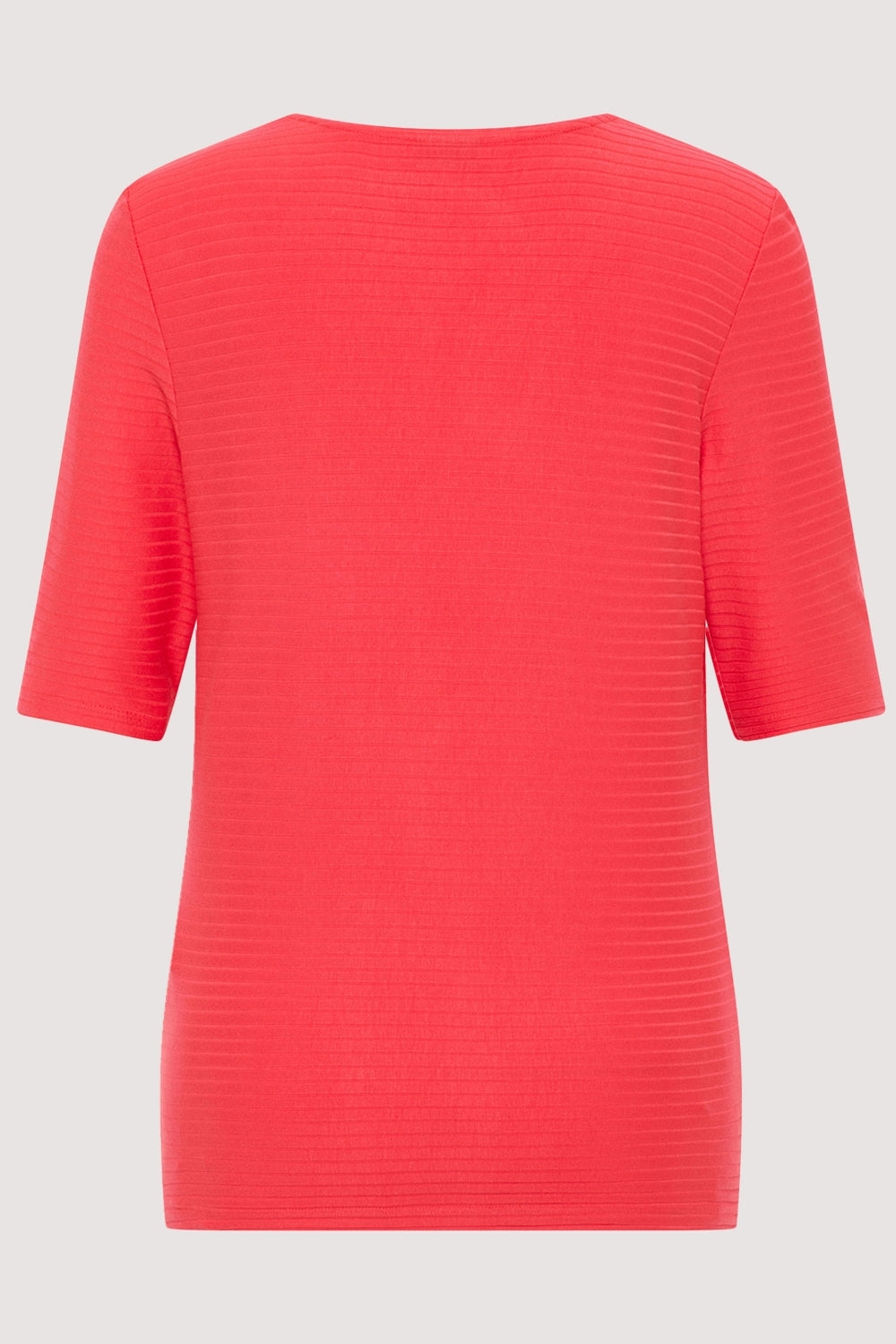 Barbara Lebek Ribbed Tee in Red - Wardrobe Plus