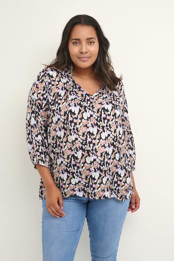 Kaffe Curve Obby Printed Blouse - Wardrobe Plus