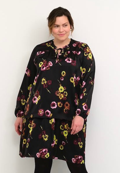 Kaffe Curve Donella Floral Blouse - Wardrobe Plus