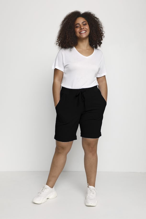 Kaffe Curve Nana Shorts in Black - Wardrobe Plus