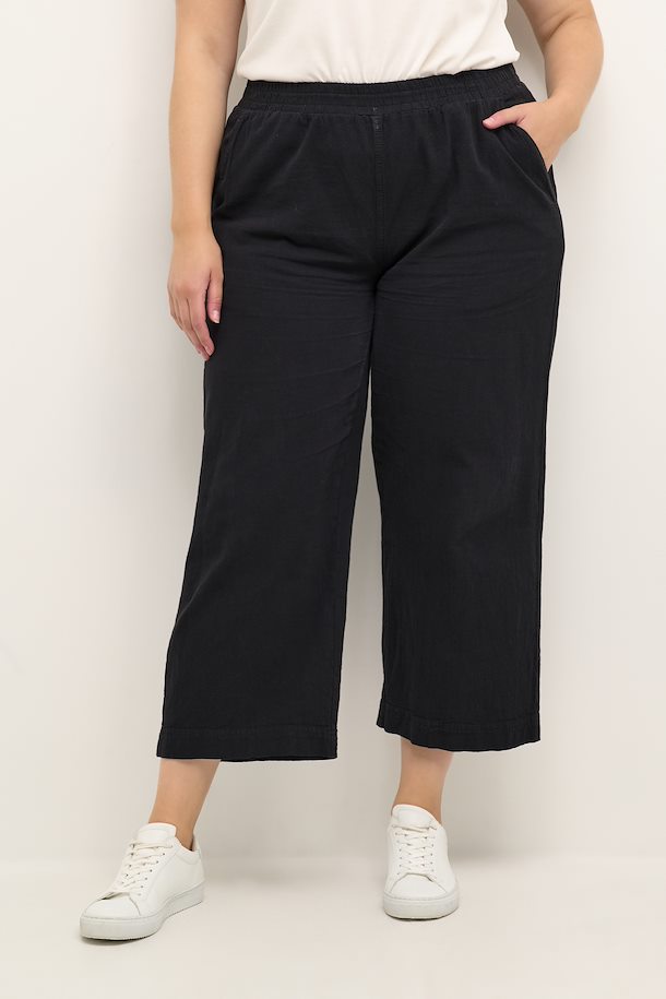 Kaffe Curve Nana Culottes in Navy - Wardrobe Plus