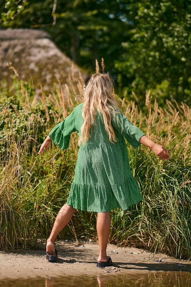 Kaffe Curve Ami Dress in Green Floral