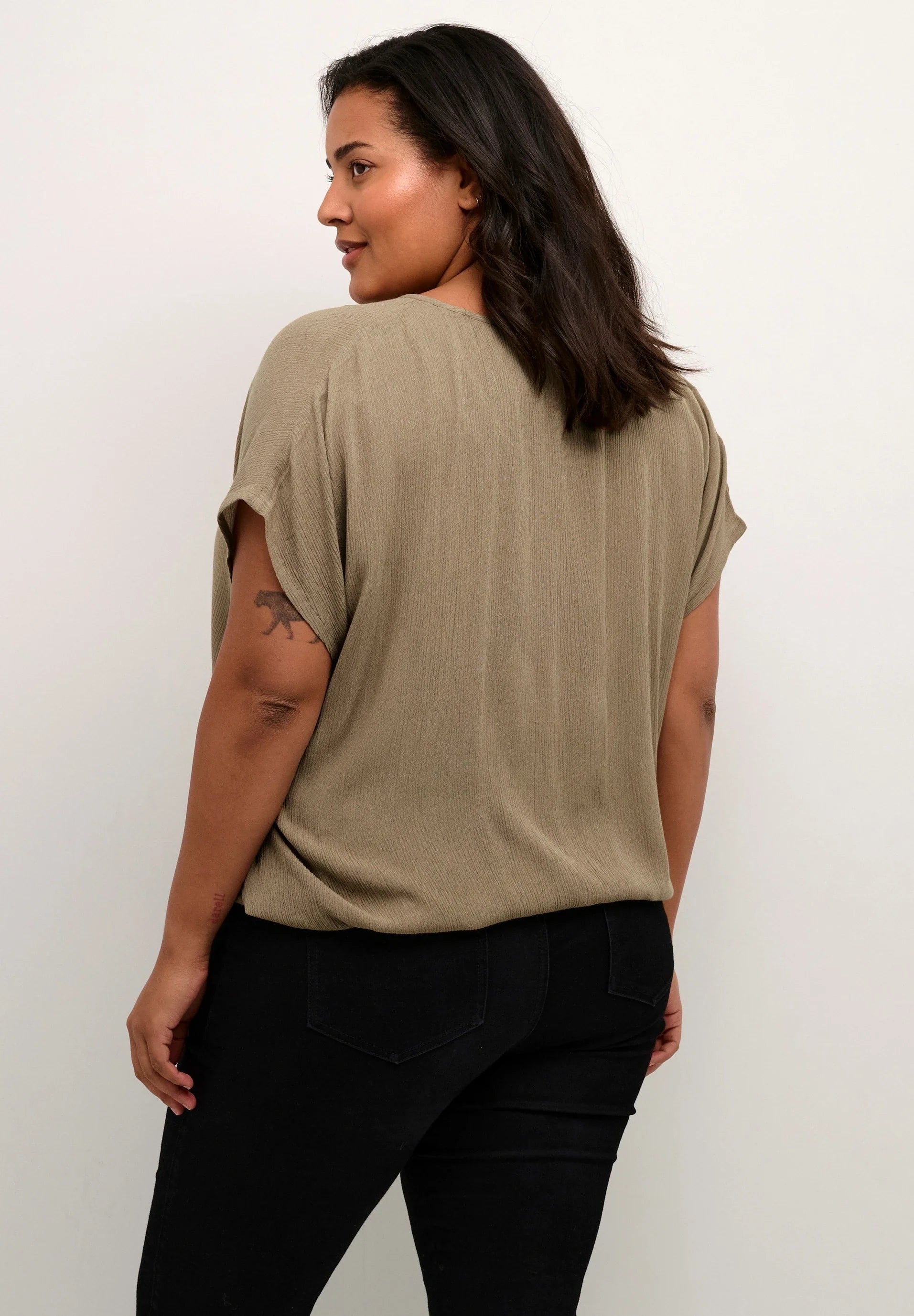 Kaffe Curve Ami Top in Brown - Wardrobe Plus