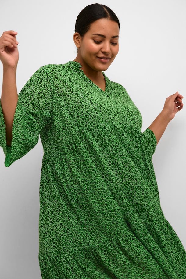 Kaffe Curve Ami Dress in Green Floral