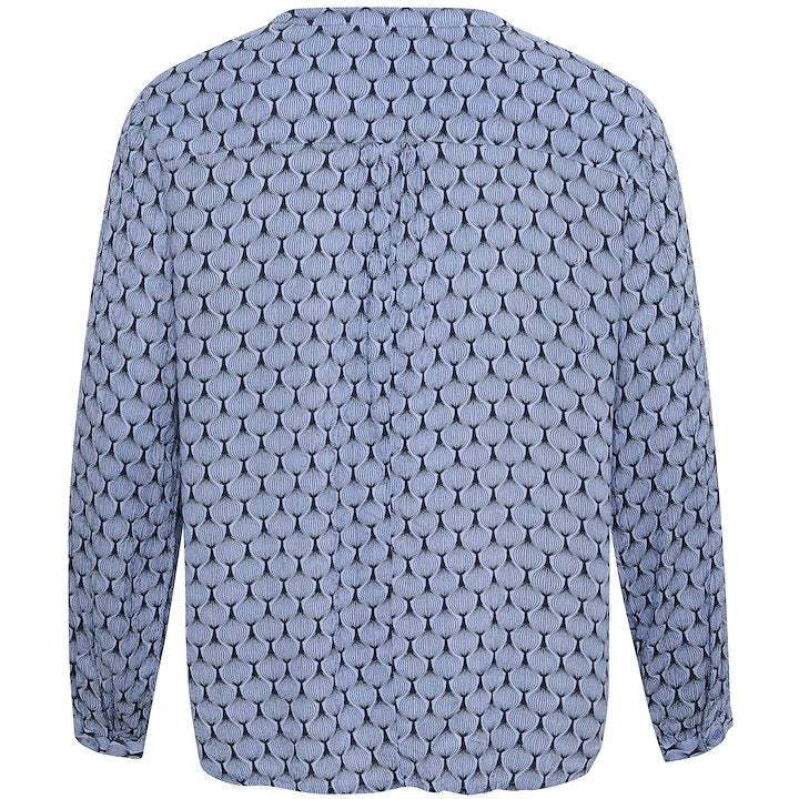 Kaffe Ami V-neck Blouse in Blue - Wardrobe Plus