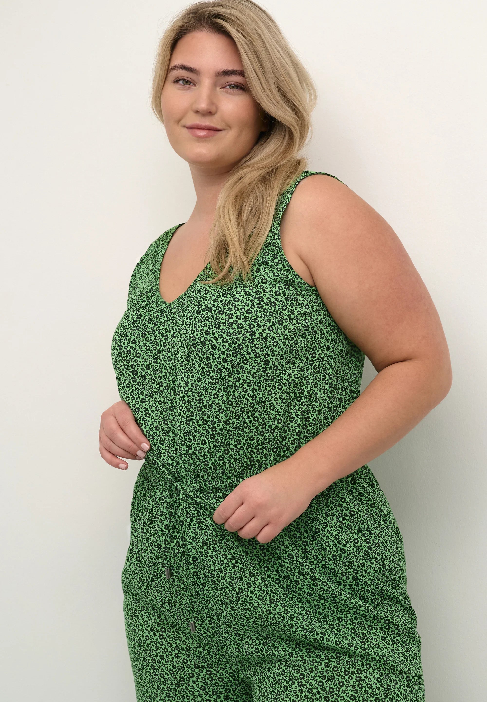 Kaffe Curve Ami Jumpsuit in Green Flower
