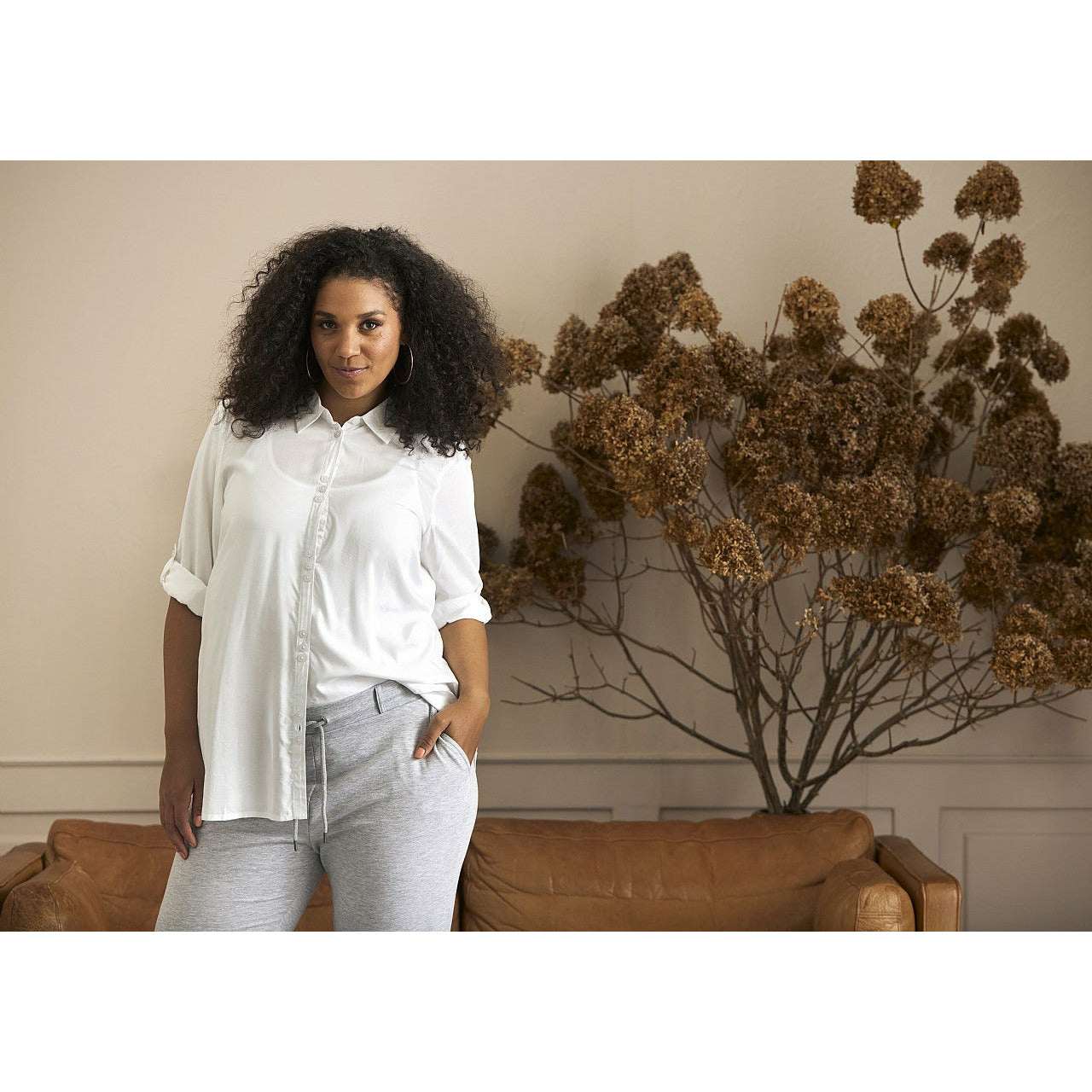 Zhenzi Keara Shirt in White - Wardrobe Plus