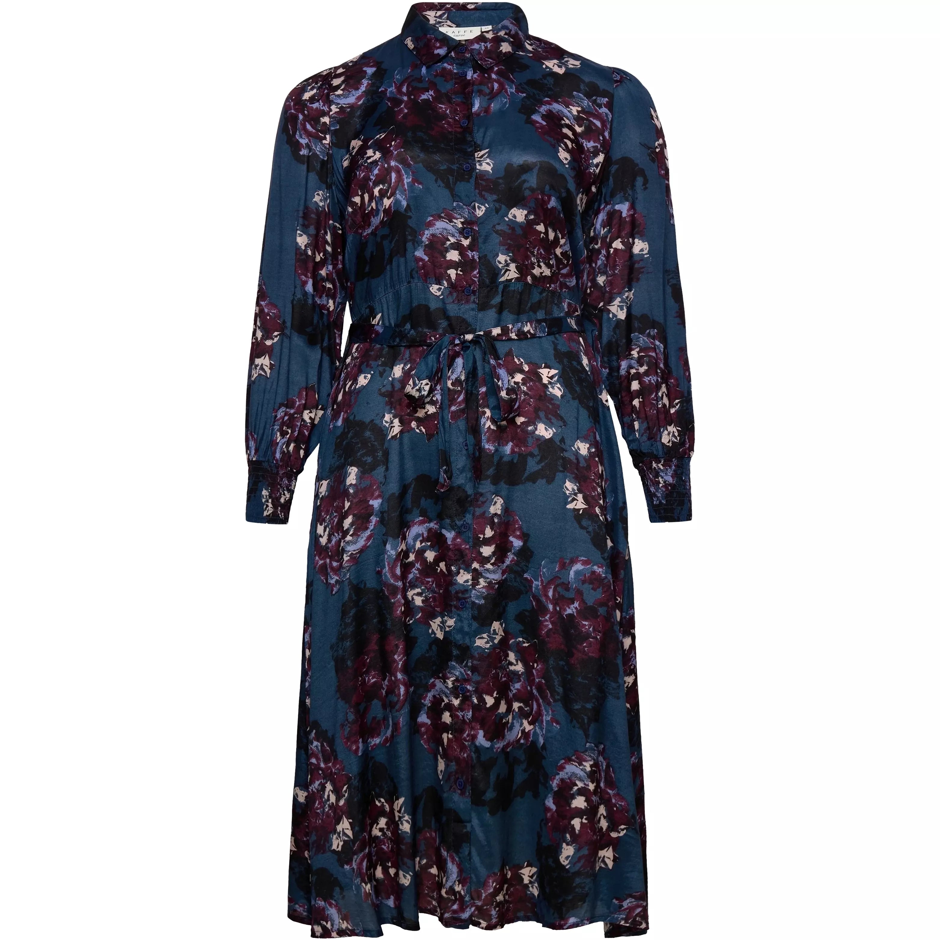 Kaffe Nanni Shirt Dress in Navy - Wardrobe Plus