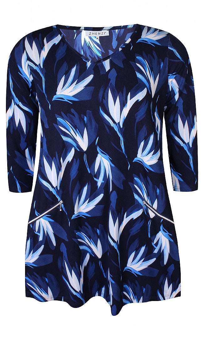 Zhenzi Kiana Tunic in Blue