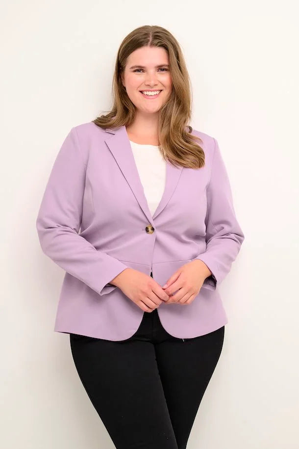 Kaffe Curve Sakira Blazer in Lilac - Wardrobe Plus