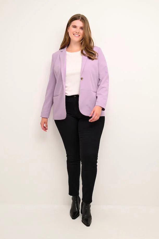 Kaffe Curve Sakira Blazer in Lilac - Wardrobe Plus