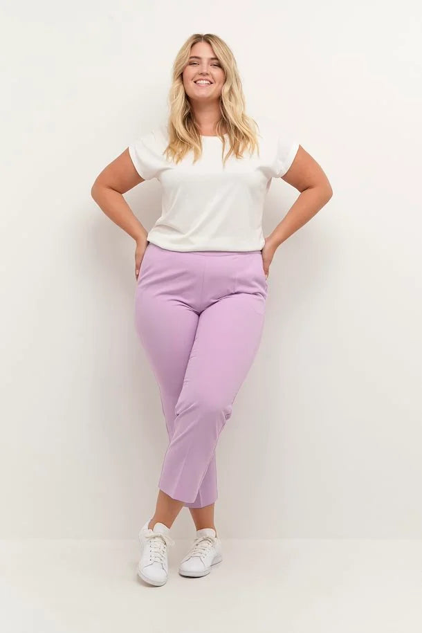 Kaffe Curve Sakira Crop Trousers - Wardrobe Plus