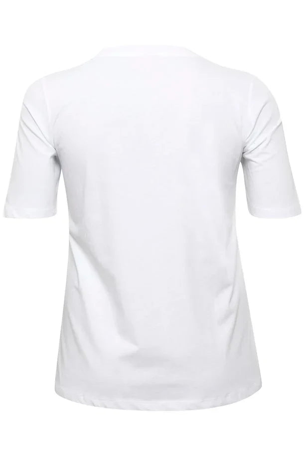 Kaffe Curve Sally Lime T-shirt in White
