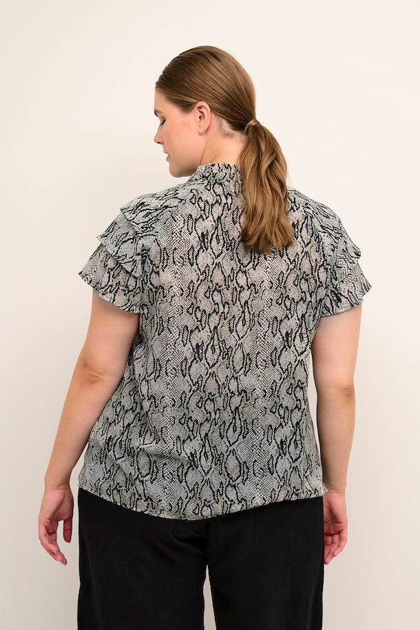Kaffe Curve Cia Blouse in Snake Print