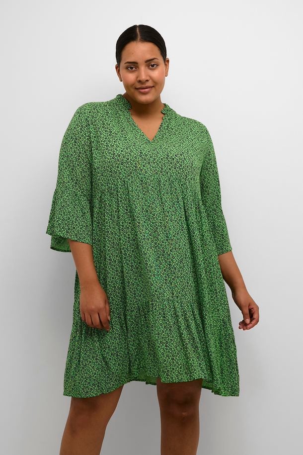 Kaffe Curve Ami Dress in Green Floral