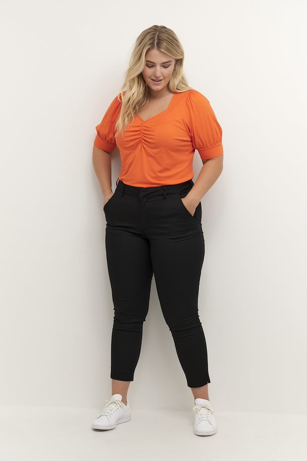 Kaffe Curve Sissy Blouse in Orange - Wardrobe Plus